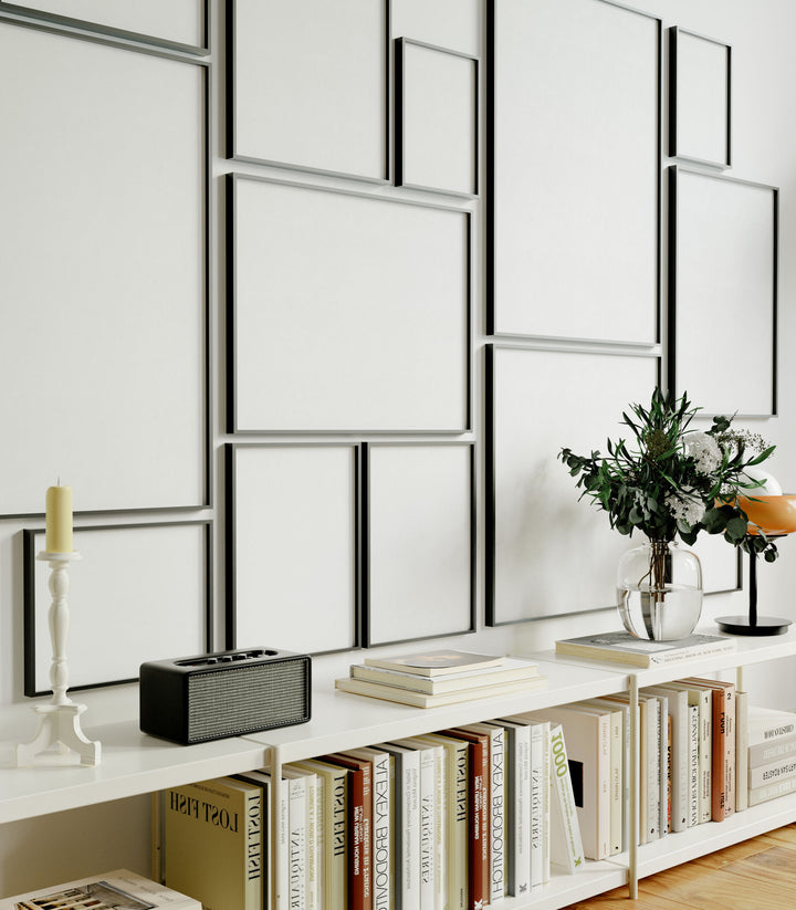 Gallery Wall Frames Mockup with Reflection,5x7 Wall Art Mockups,