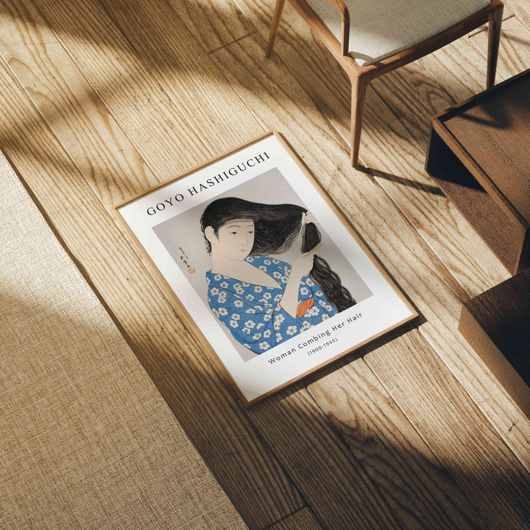 Wood Frame Mockup in Living Room,Poster Mockup,Vintage Mockup,Art Print Mockup