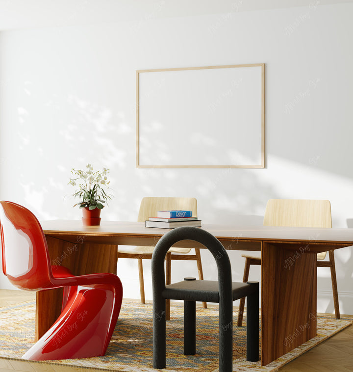 Horizontal Wood Frame Mockup,DIN A Ratio Frame Mock-Up,Picture Frame Mockup,Wall Art Mockup