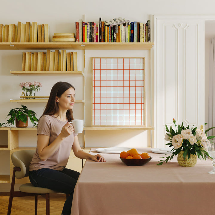3x4 Wood Frame Mockup in Living Room with Person,Photoshop Mockup,Wall Art Mockup