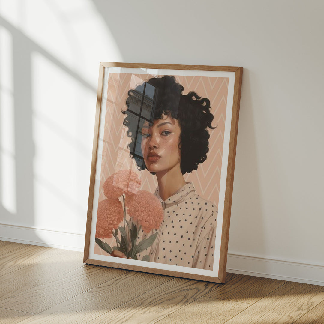 Wood Frame Mockup in home Interior,3x4 Ratio Frame Mock-Up with Reflection