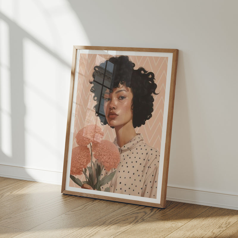 Wood Frame Mockup in home Interior,3x4 Ratio Frame Mock-Up with Reflection