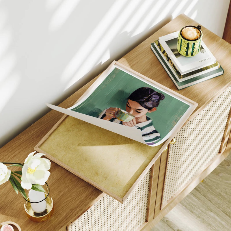 3x4 wall art frame mockup video with four animated scenes