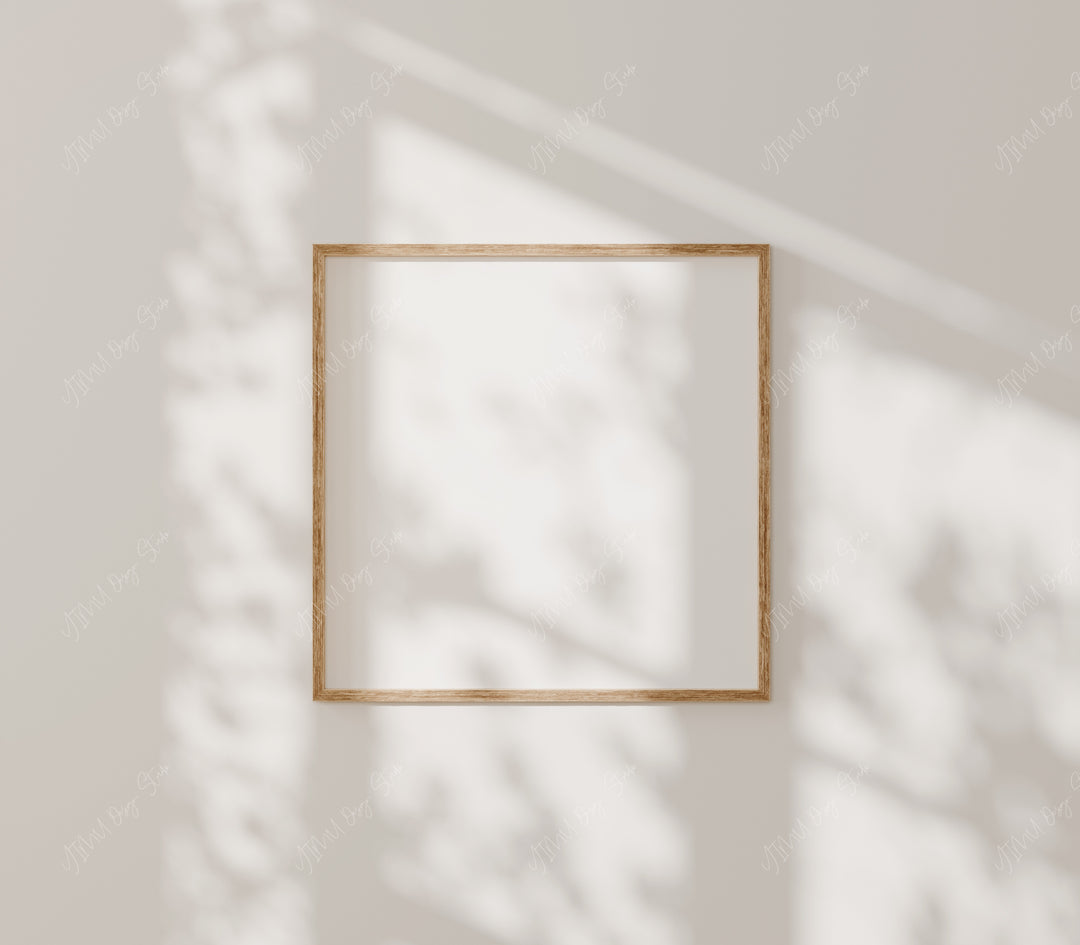 Square Wood Frame Mockup,Minimalist Wall Art Mockup,Print Poster Mockup