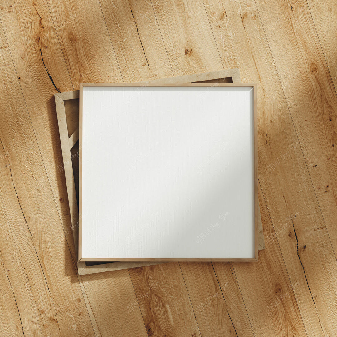 Square Wood Frame Mockup,Art Print Mockup,Photoshop Template