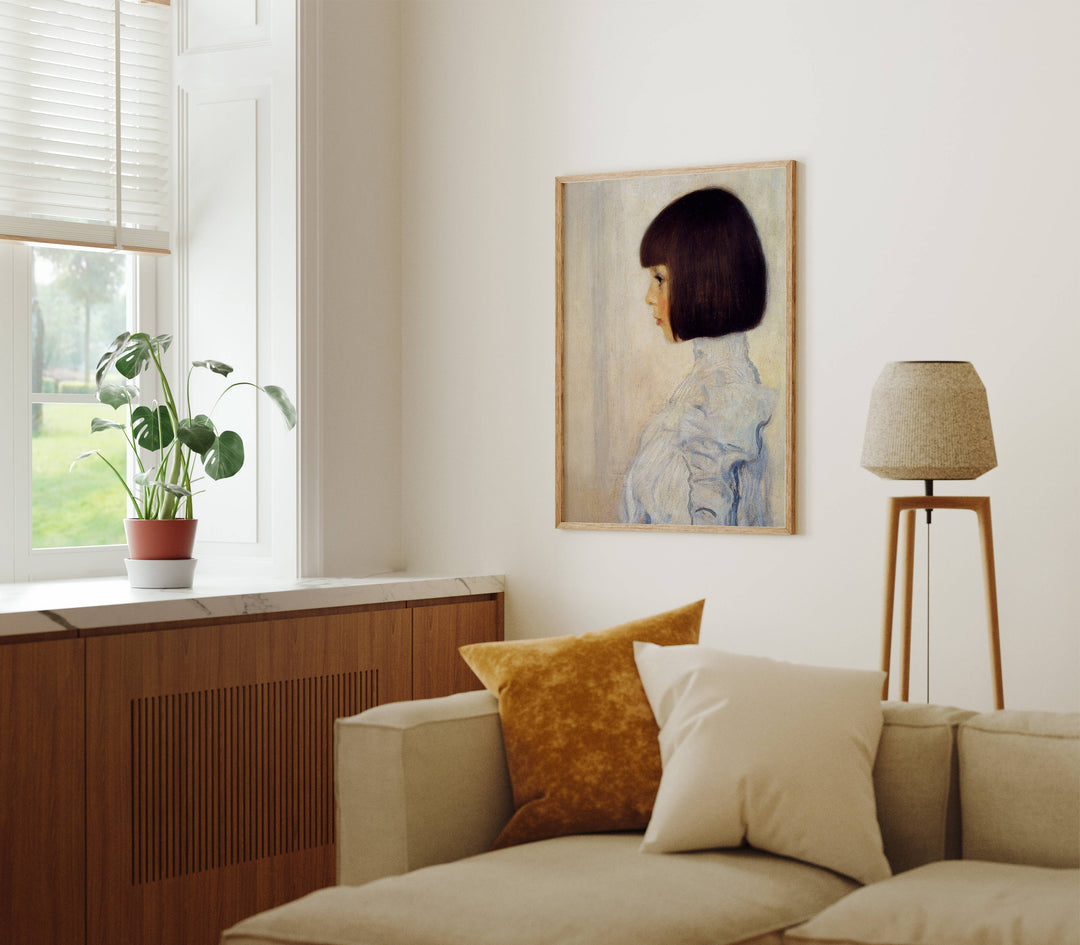 3x4 Wood Frame Mockup in Living Room,Art Print Mockup,Realistic Mockup