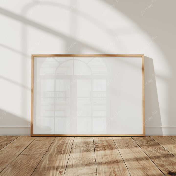 7x5 Horizontal Wood Frame Mockup with Reflection,Art Print Mockup,Photoshop Templates
