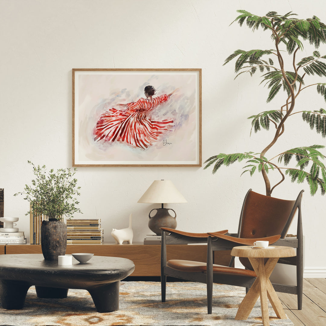 Horizontal Wood Frame Mockup in home Interior,4x3 Frame Mock-Up