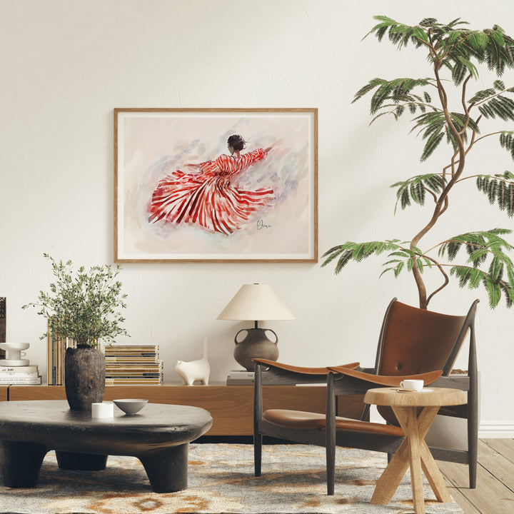 Horizontal Wood Frame Mockup in home Interior,4x3 Frame Mock-Up
