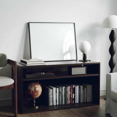 Animated interior mockup for horizontal framed artwork promotion