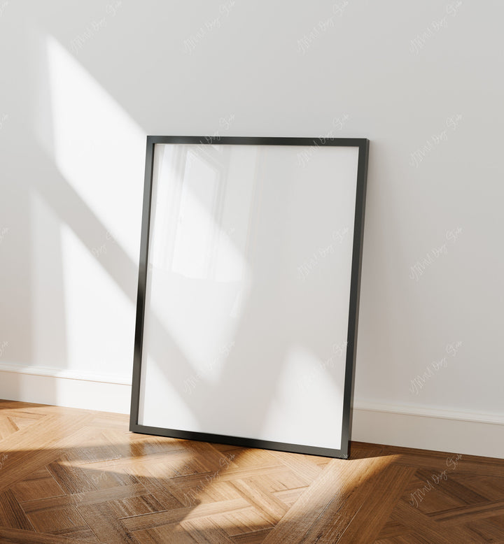 Black Frame Mockup in home Interior,3x4 Vertical Frame Mock-Up with Reflection,Wall Art Mockup