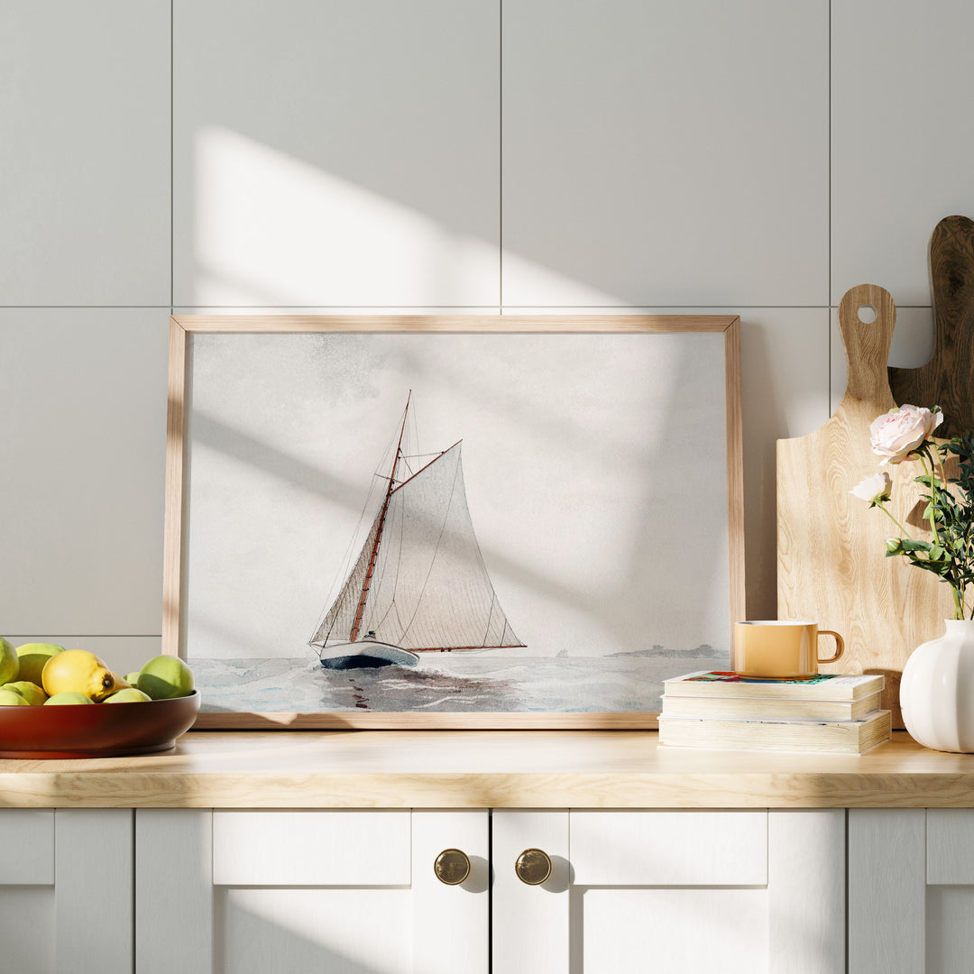 Horizontal Wood Frame Mockup in kitchen,DIN A Picture Frame Mockup,Wall Art Mockup,Poster Mockup