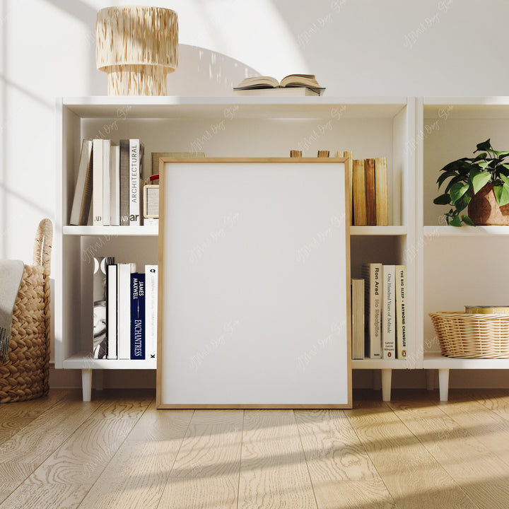 Wood Frame Mockup in home Interior,3x4 Ratio Frame Mock-Up,Poster Mockup,Artwork Mockup
