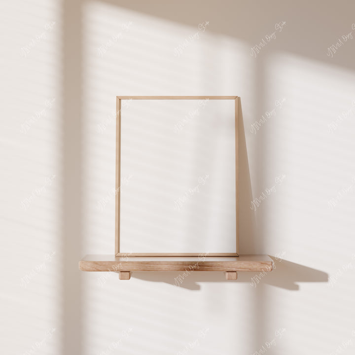 Minimalist 3x4 Wood Frame Mockup,Digital Art Mockup