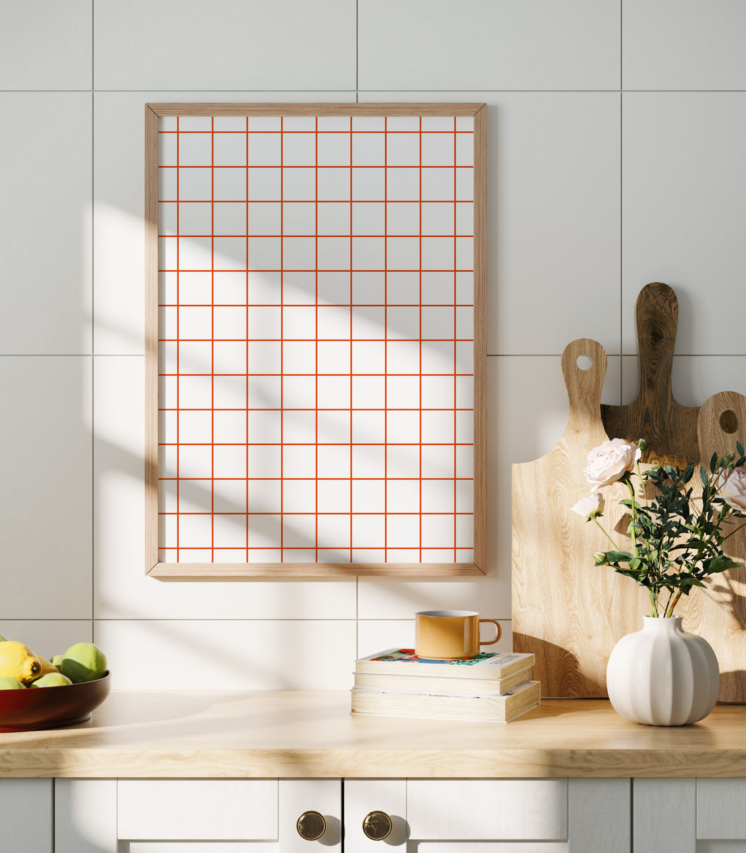 3x4 Wood Frame Mockup in Kitchen,Picture Frame Mockup,Wall Art Mockup,Poster Mockup,Digital Template