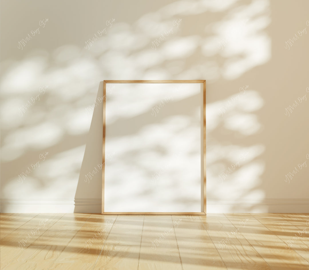 3x4 Wood Frame Mockup,Minimal Frame Mock-Up in Home Interior