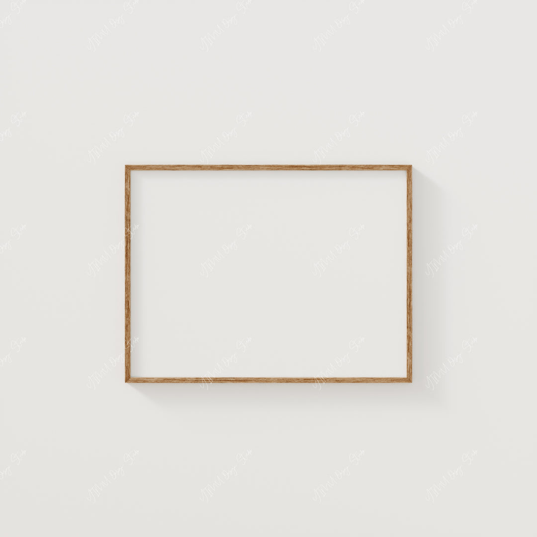 Minimalist Wood Frame Mockup,4x3 Ratio Wall Art Horizontal Frame Mockup,Digital Art Mockup