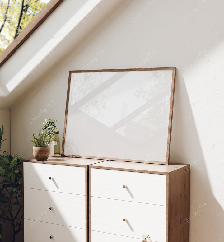4x3 Horizontal Frame Mock-Up with Reflection,Picture Frame Mockup,Digital Template,Psd Smart Object