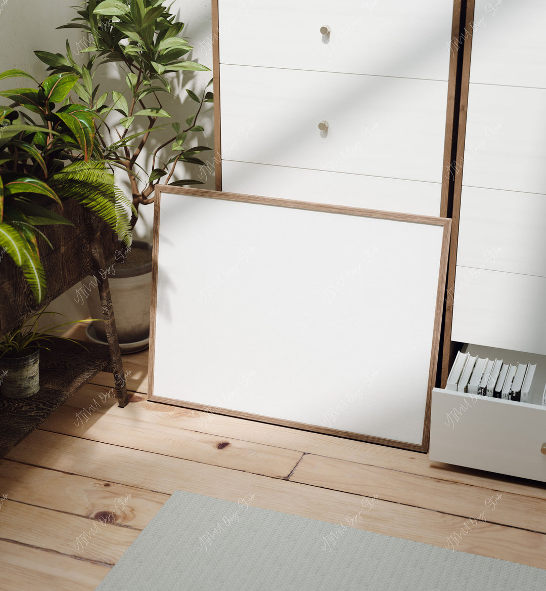 4x3 Horizontal Wood Frame Mockup,Picture Frame Mockup,Photoshop Templates