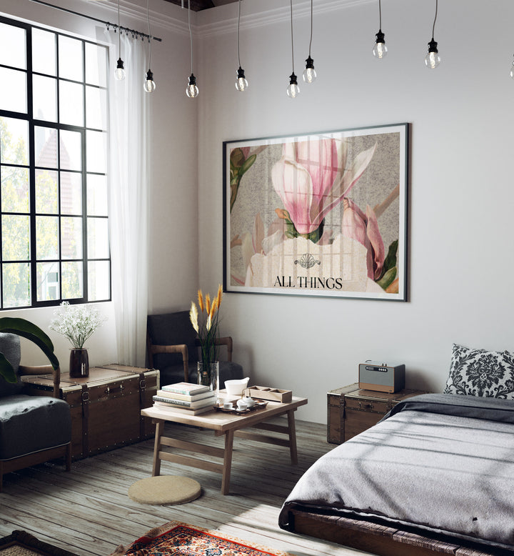 Horizontal Black Frame Mockup with Reflection,4x3 Wall Art Mockup