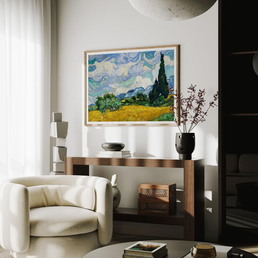 4x3 Horizontal Wood Frame Mockup with Reflection,Picture Frame Mockup