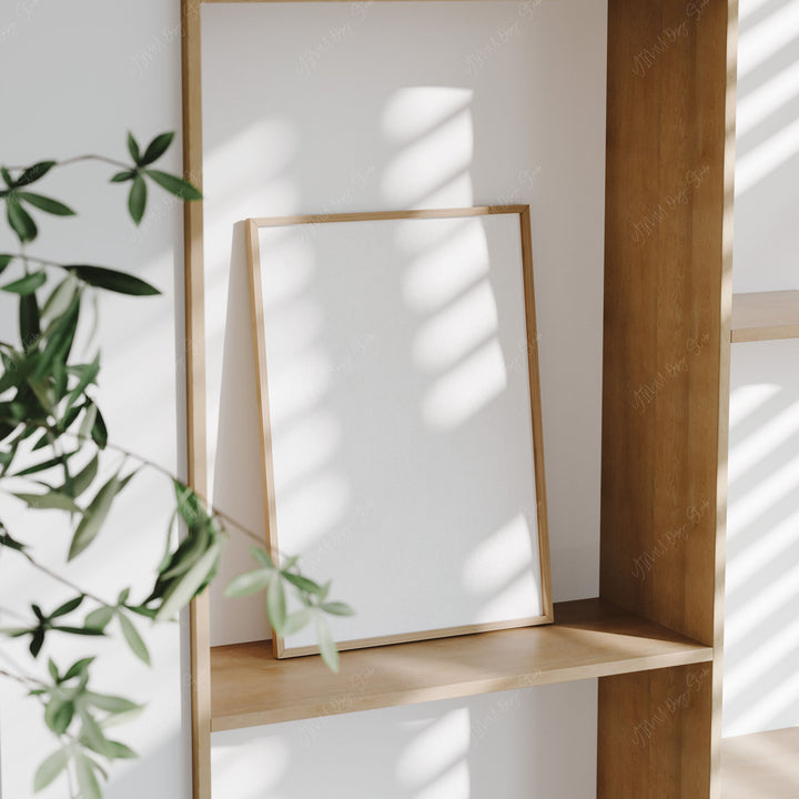 Minimalist Wood Frame Mockup,DIN A Ratio Picture Frame Mock-up,Print Poster Mockup,Digital Template