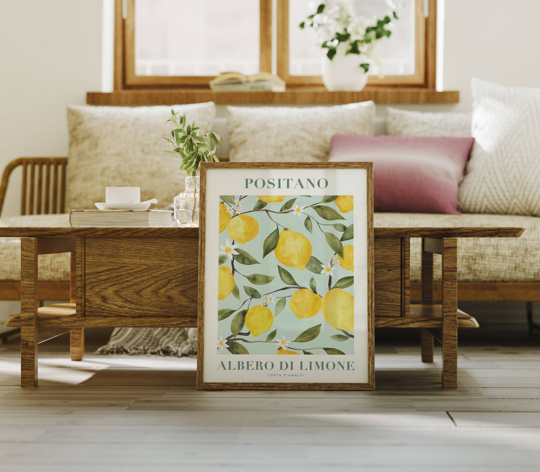 Wood Frame Mockup in Living Room,3x4 Ratio Frame,Print Poster Art Mockup