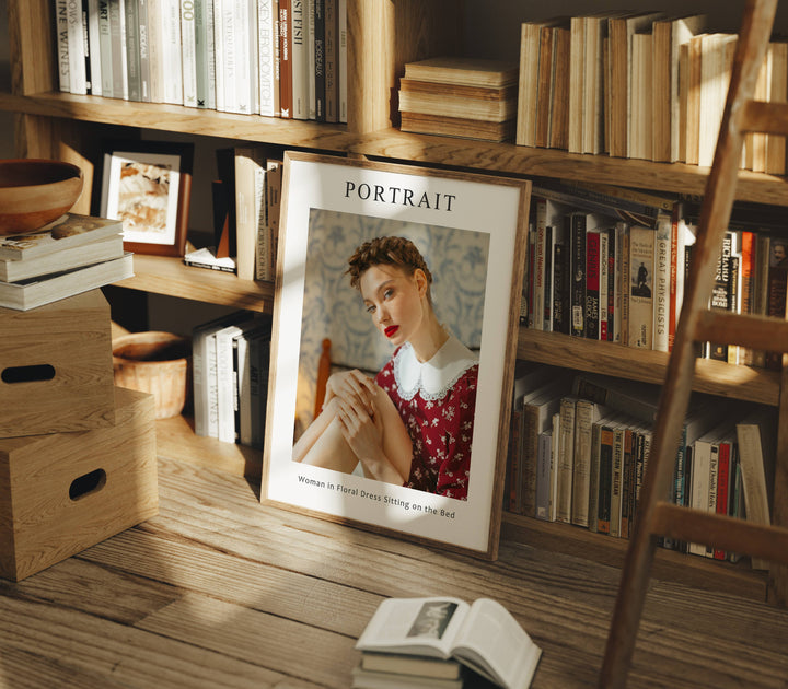 Wood Frame Mockup in Living Room,3x4 Ratio Frame Mock-Up,Minimal Home Interior Art Mockup