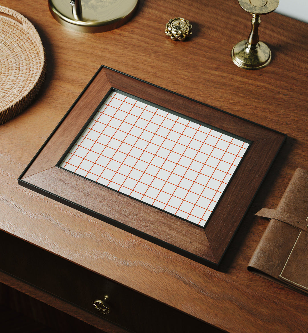 Horizontal Wood Frame Mockup,7x5 Art Print Mockup