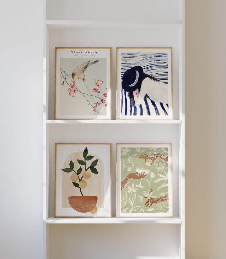 Set of 4 Gallery Art Frame Mockup,3x4 Wood Frame Mock-up,Picture Frame Mockup