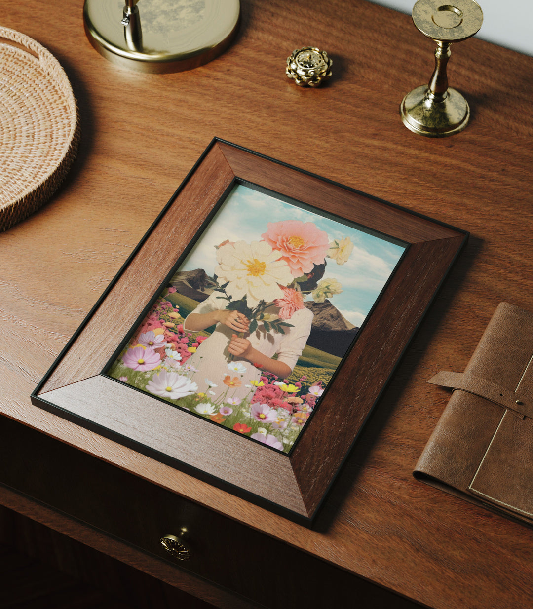 5x7 Wood Frame Mockup in Home Interior,Art Print Mockup,Picture Frame Mockup