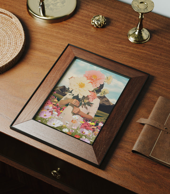 5x7 Wood Frame Mockup in Home Interior,Art Print Mockup,Picture Frame Mockup