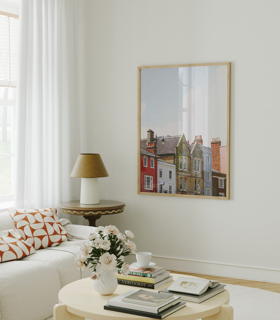 3x4 Wood Frame Mockup in Home Interior with Reflection