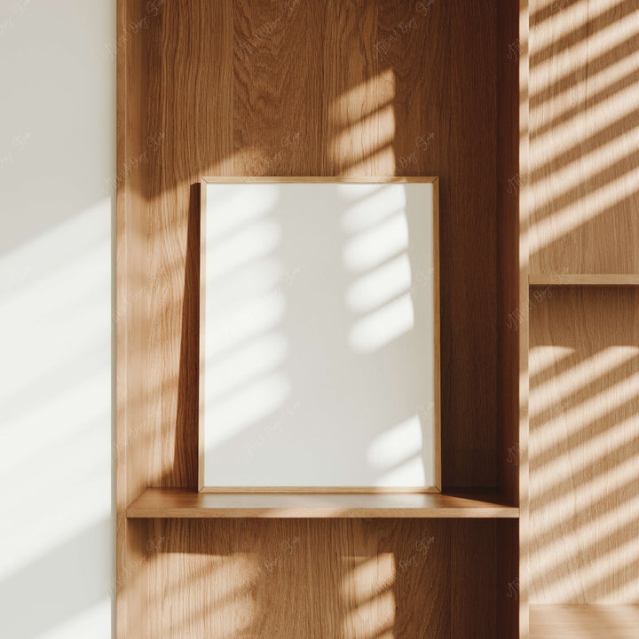 Minimalist Wood Frame Mockup,3x4 Ratio Picture Frame Mockup,Print Poster Mockup,Mock Up Wall Art
