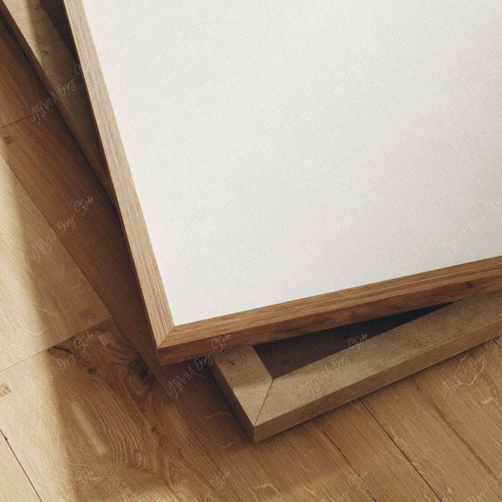 Close Up Frame Mockup on Wooden Floor,Print Detail Mockup,Art Print Mockup,DIN A Ratio