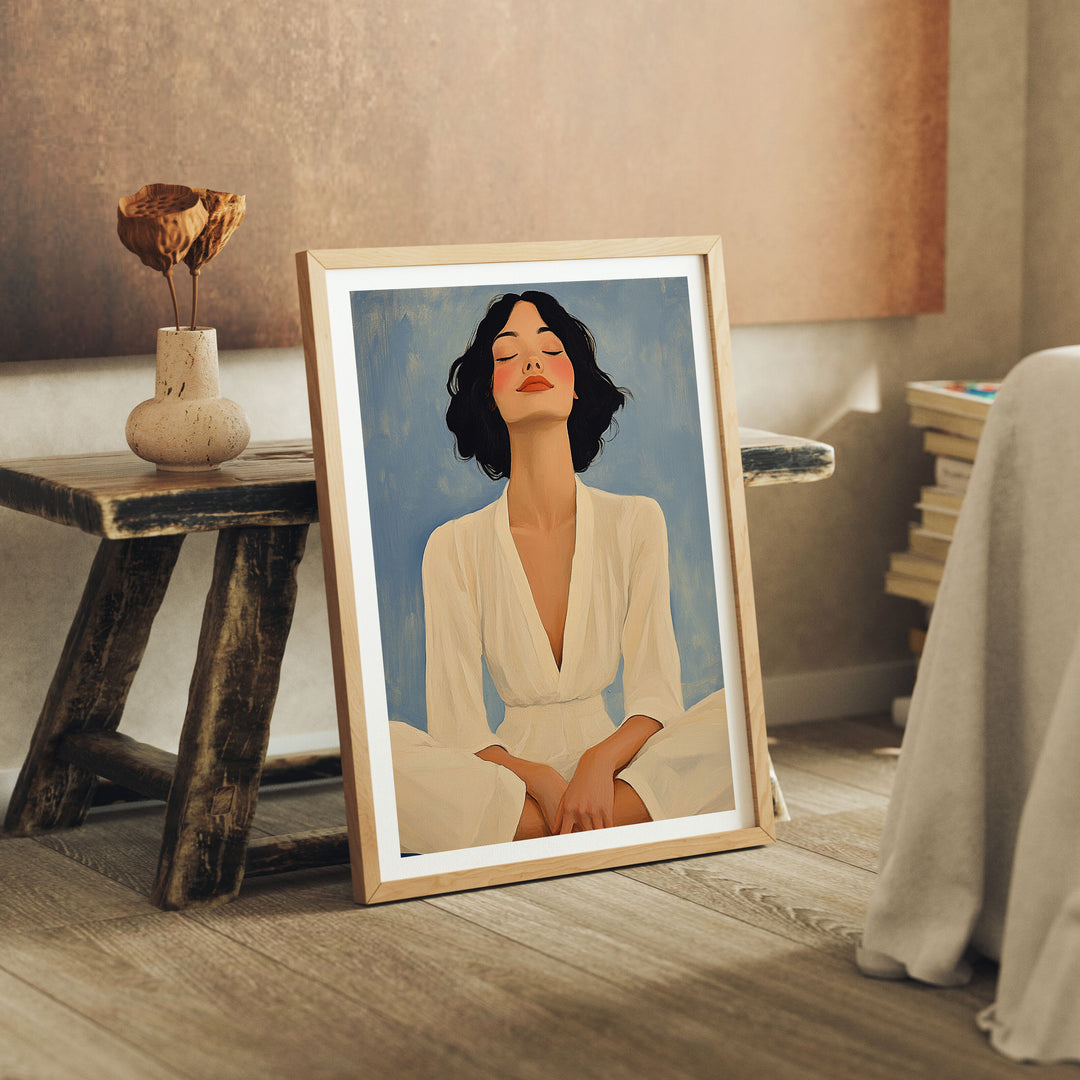 Wood Frame Mockup in home Interior,3x4 Ratio Frame Mock-Up with Reflection,Picture Frame Mockup