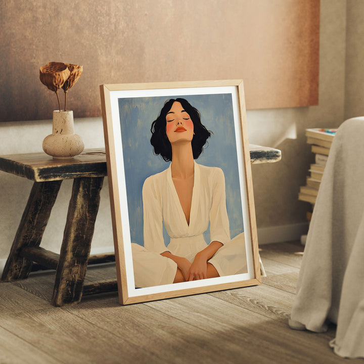 Wood Frame Mockup in home Interior,3x4 Ratio Frame Mock-Up with Reflection,Picture Frame Mockup