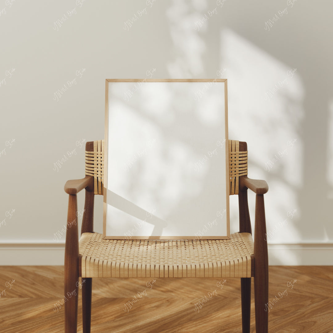 Minimalist Wood Frame Mockup,3x4 Ratio Picture Frame Mockup,Mock Up Wall Art,Printable Art Display