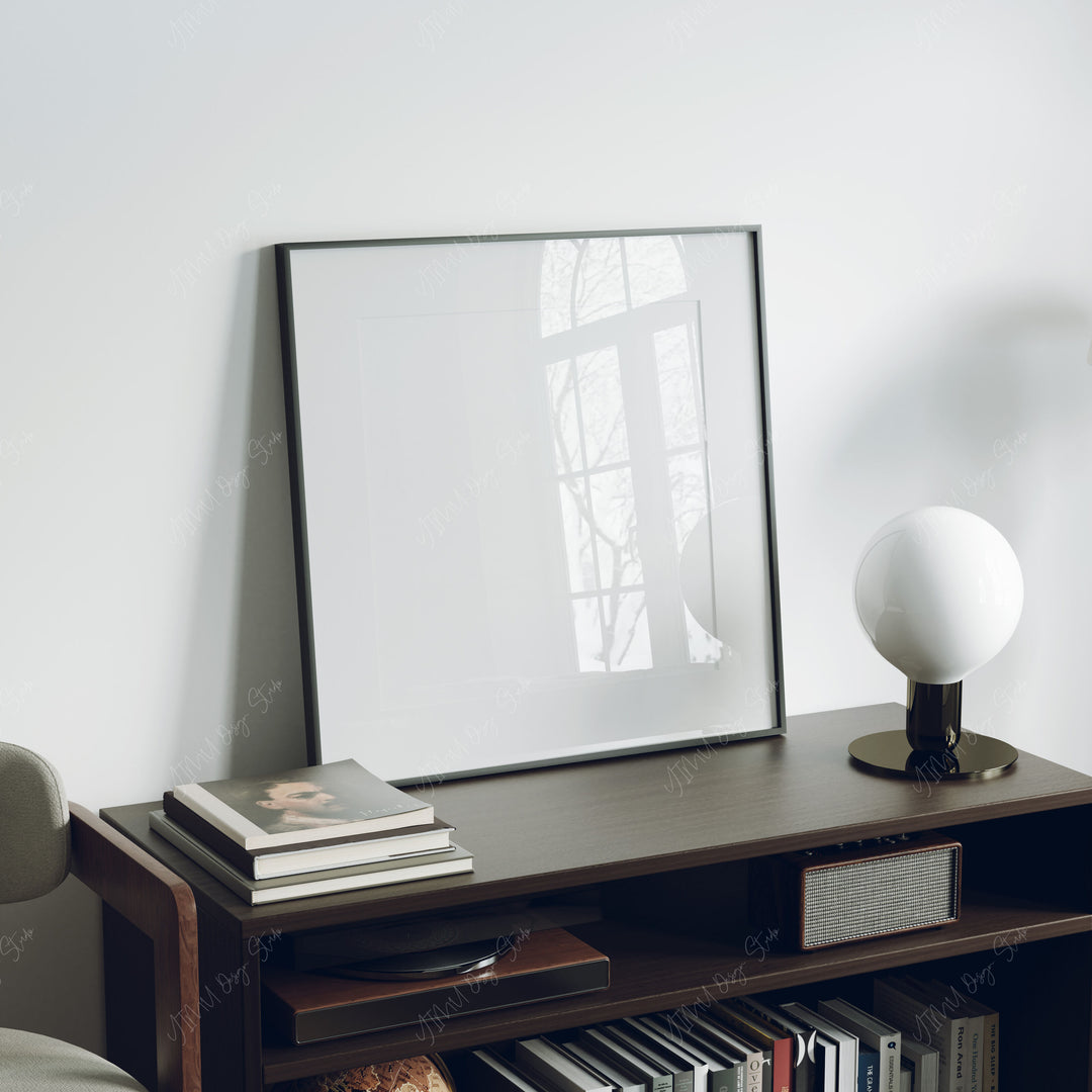 Square Black Frame Mockup in home Interior,Picture Frame Mockup