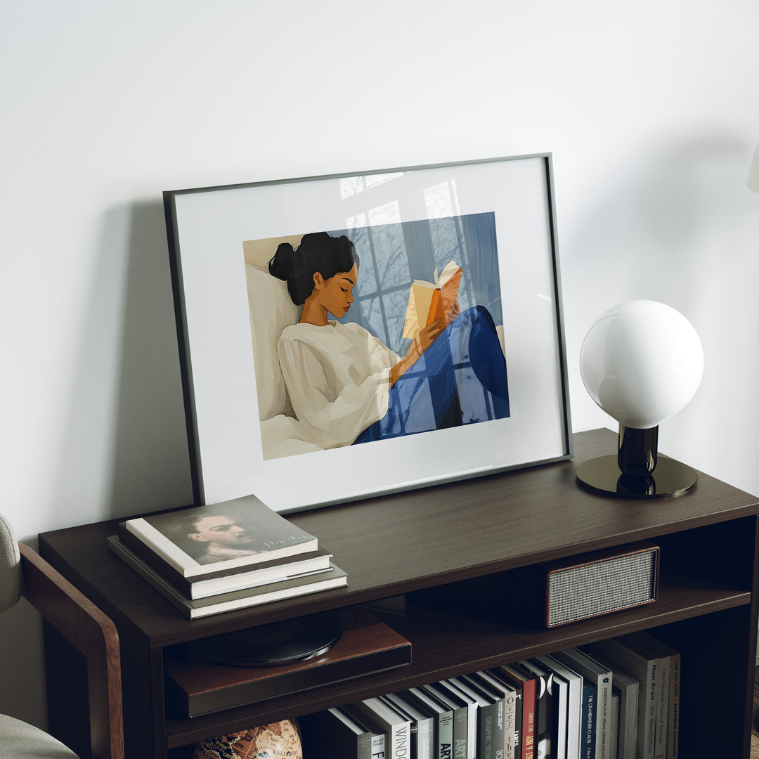Black Frame Mockup in home Interior,4x3 Horizontal Frame Mock-Up with Reflection