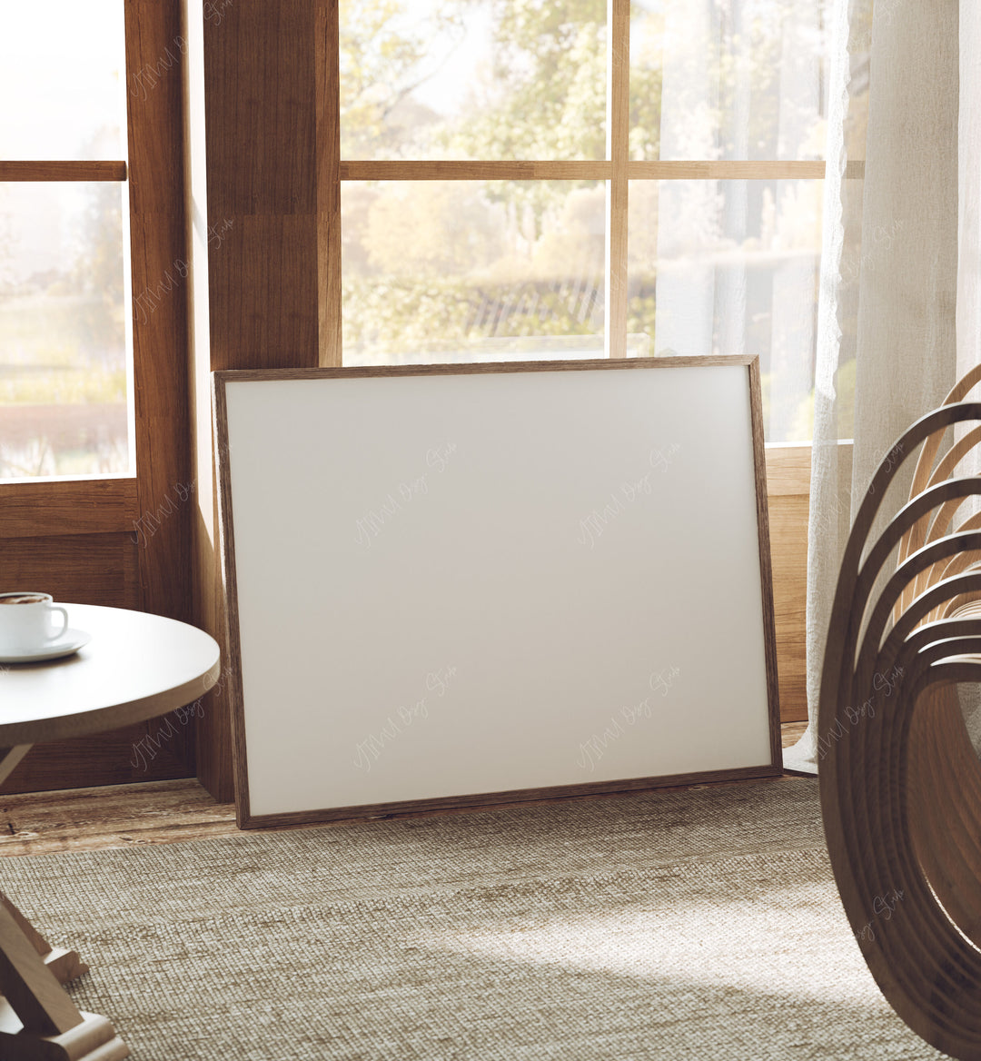 4x3 Horizontal Wood Frame Mockup,Art Print Mockup,Photoshop Templates