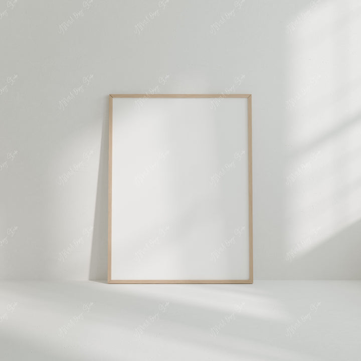 Minimalist Wood Frame Mockup with Blank Background,3x4 Vertical Frame Mockup,Picture Frame Mockup
