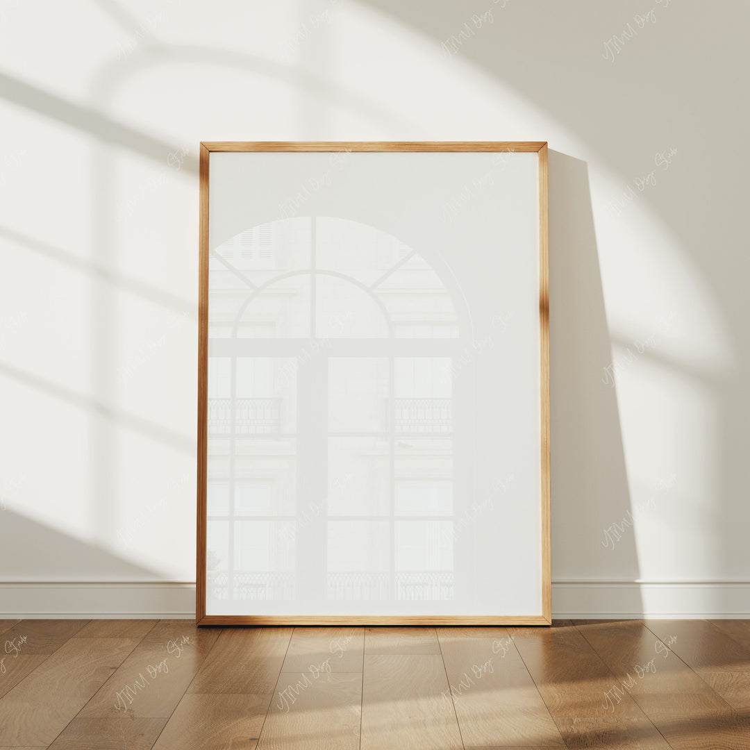 3x4 Wood Frame Mockup with Reflection,Poster Mockup,Art Print Mockup,Photoshop Templates