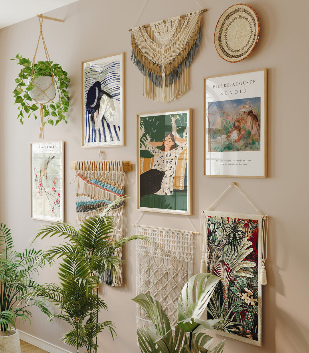 Set of 4 Gallery Wall Frame Mockup,3x4 Wood Frame Mock-Up,Wall Art Mockup,Artwork Wall Mockup