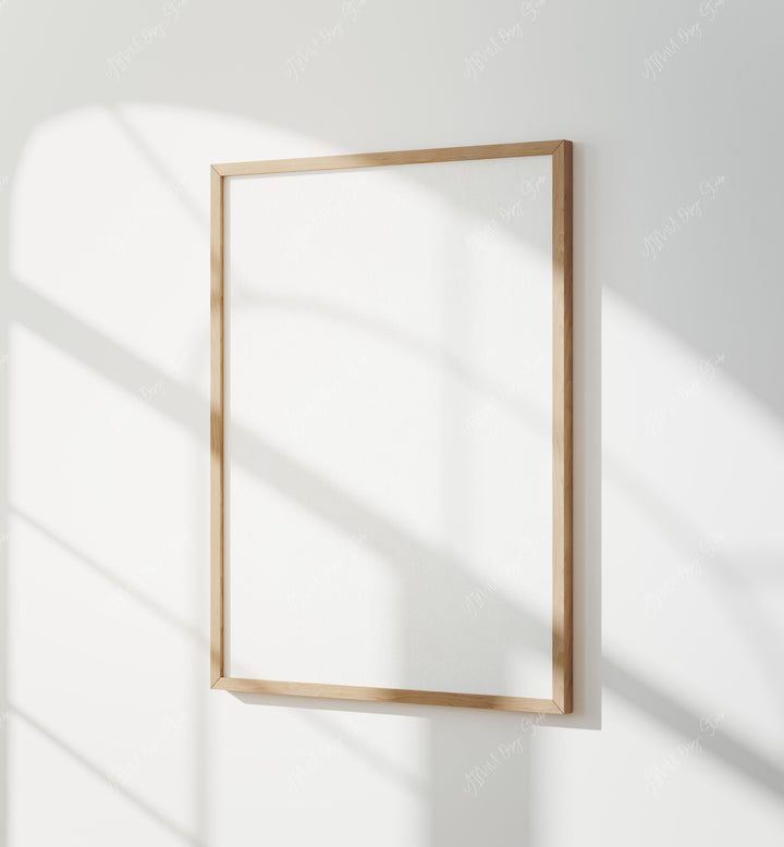 Wood Frame Mockup with Reflection,3x4 Ratio Frame Mock-Up,Blank Background,Picture Frame Mockup,Wall Art Mockup