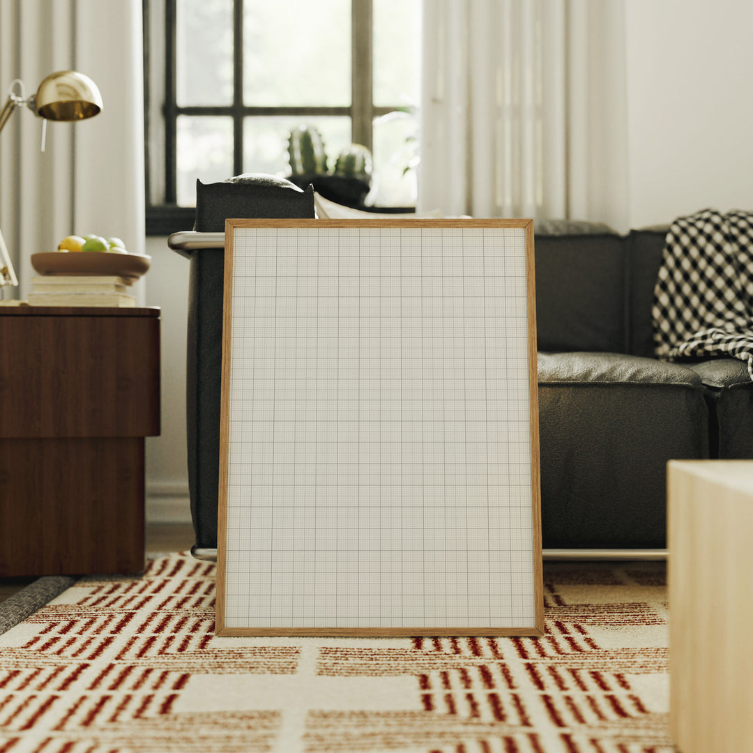 3x4 Wood Frame Mockup in Home Interior,Art Print Mockup,Photoshop Mockup