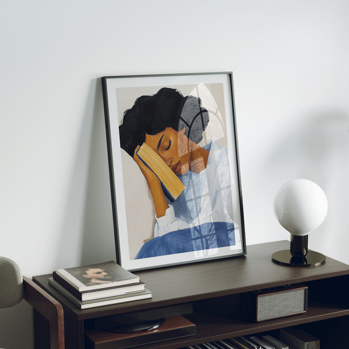 Black Frame Mockup in home Interior,3x4 Verical Frame Mock-Up with Reflection