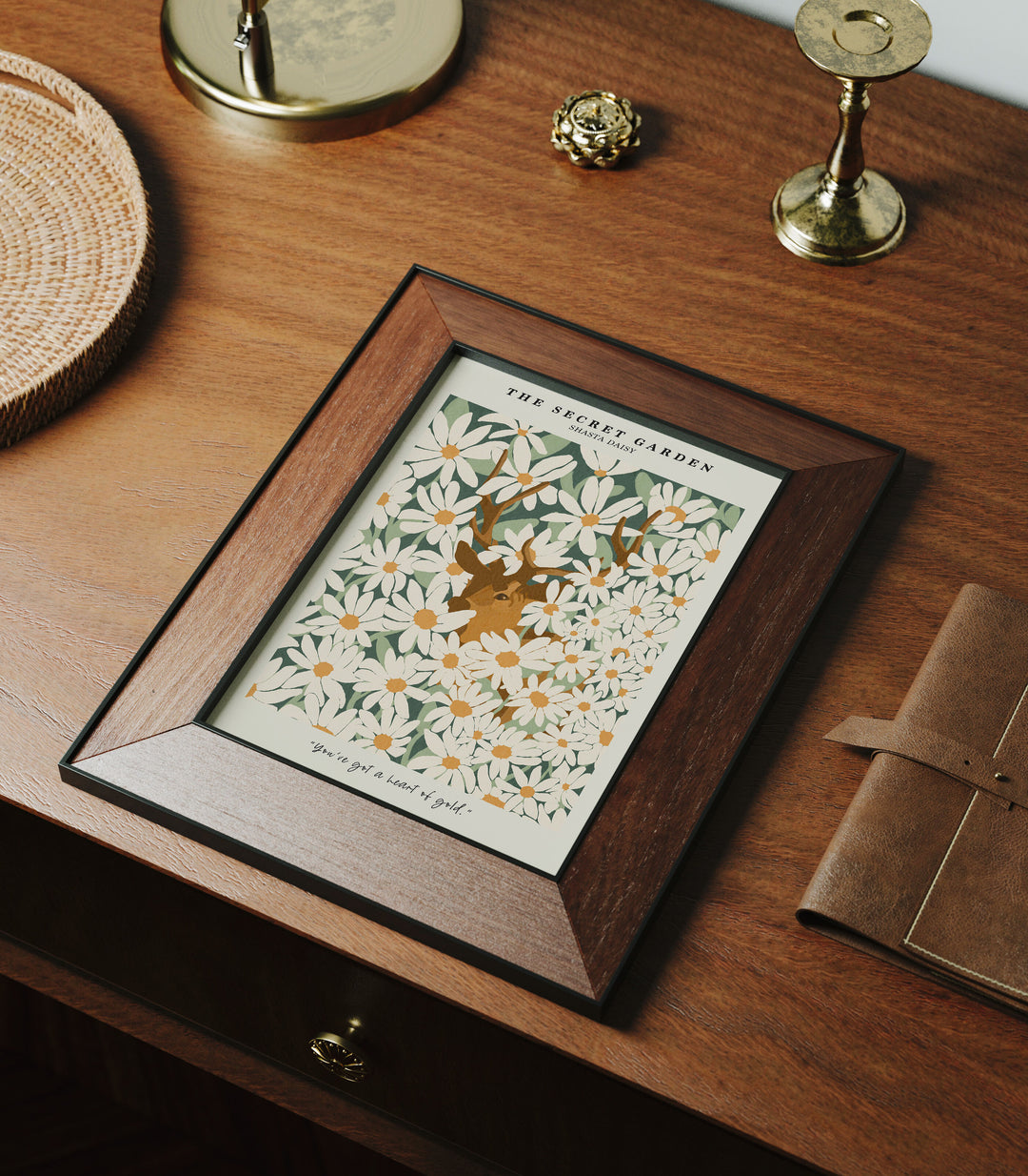 5x7 Wood Frame Mockup in Home Interior,Art Print Mockup,Picture Frame Mockup