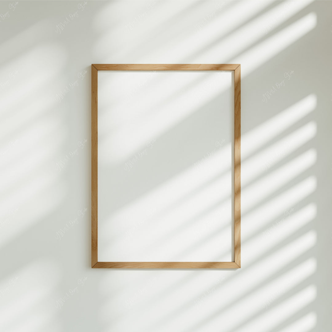 Wood Frame Mockups,5x7 Ratio FrameMock-Up with White Bckground,Digital Template