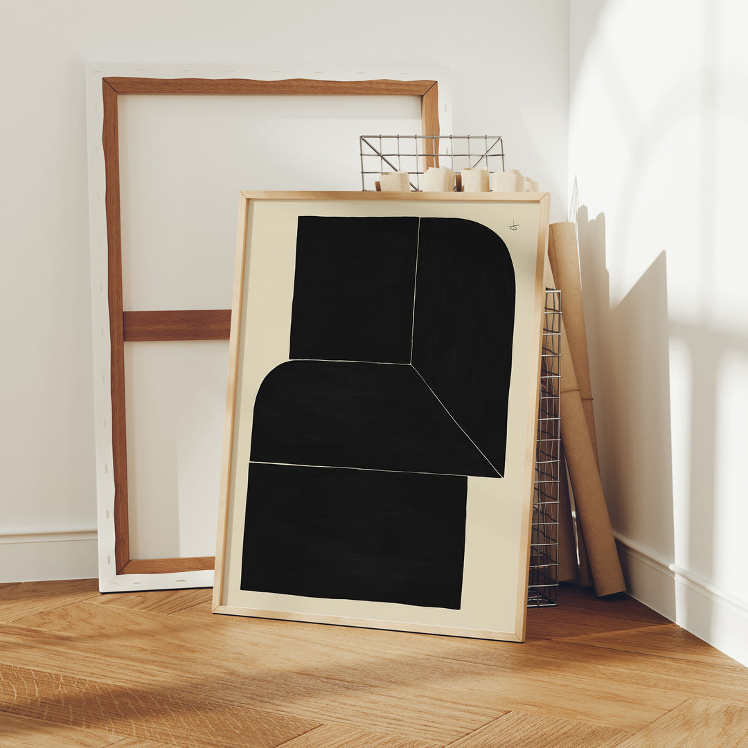 Wood Frame Mockup in Living Room,3x4 Ratio Frame Mock-Up with Reflection